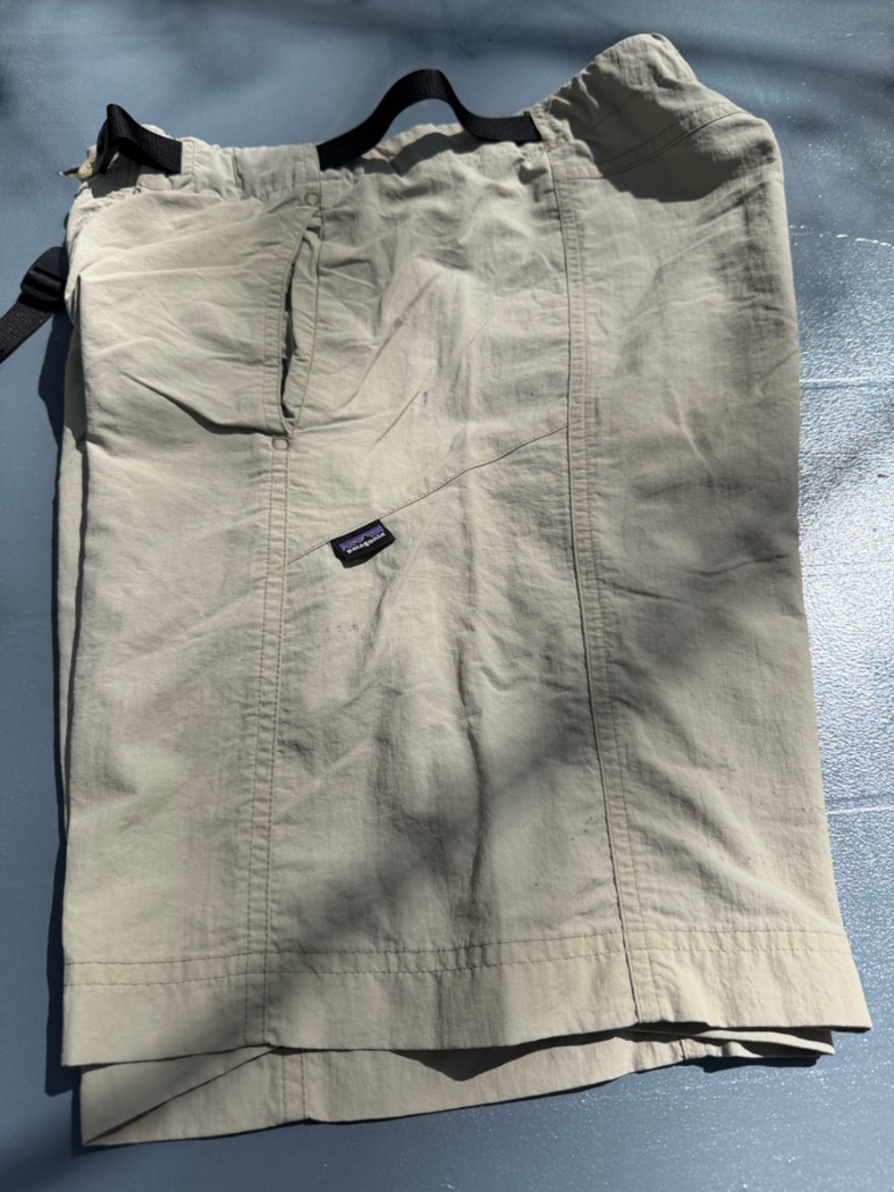 Patagonia Light Khaki Outdoor Skirt with Webbing Belt